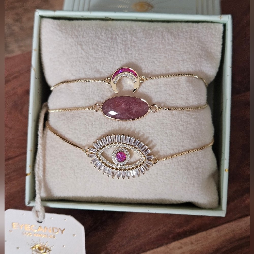 Arm Candy Brass Cz Lux Collection Bracelet Set